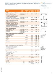 Preisliste ALWOÂ® Profile und ZubehÃ¶r fÃ¼r die horizontale Verlegung