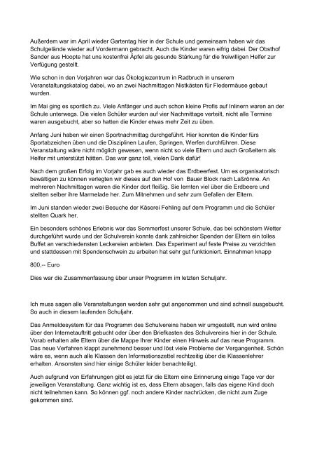 Bericht Schulverein 2012 - Grundschule Im Borsteler Grund
