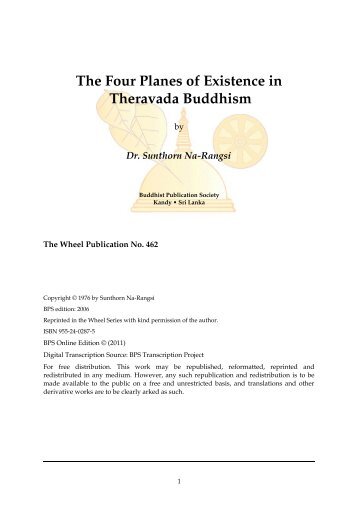 The Four Planes of Existence in Theravada Buddhism - Buddhist ...