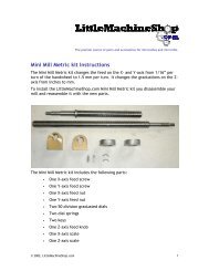 Little Machine Shop Tap Drill Chart