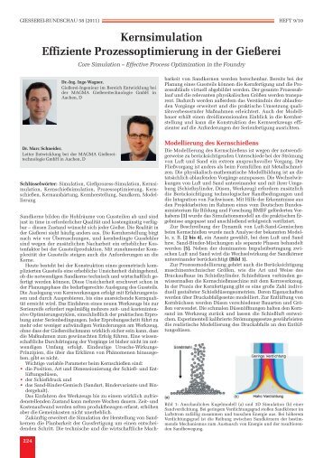 Kernsimulation Effiziente Prozessoptimierung in der GieÃerei