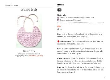 Basic Bib - Priscilla's Crochet