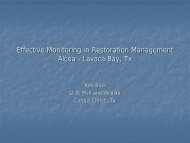 Effective Monitoring in Restoration Management Lavaca Bay Alcoa