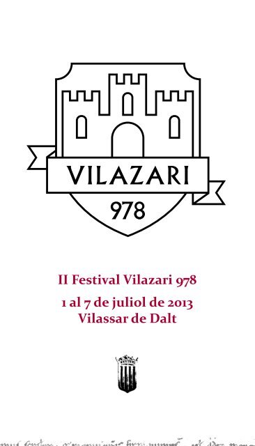 II Festival Vilazari 978 1 al 7 de juliol de 2013 ... - Maresme Turisme