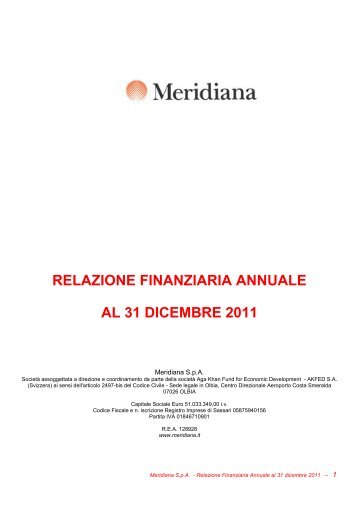 relazione finanziaria annuale al 31 dicembre 2011 - Meridiana