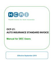 OCF-21: Auto Insurance Standard Invoice - Manual for DEC ... - HCAI