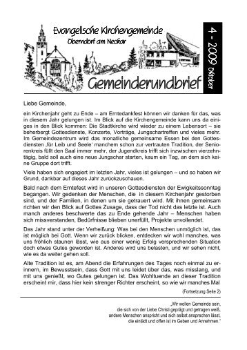 Rundbrief 4-2009 - Evangelische Kirchengemeinde Oberndorf am ...