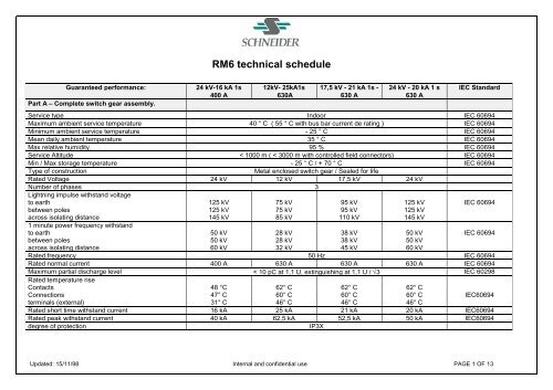 RM6 technical schedule - Schneider Electric