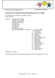 Protokoll der 2. öffentlichen Elternbeiratssitzung am 27.11.2006