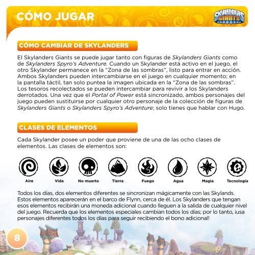 manual del juego para nintendo 3ds de skylanders giants