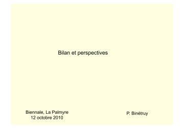 Bilan et perspectives - APC