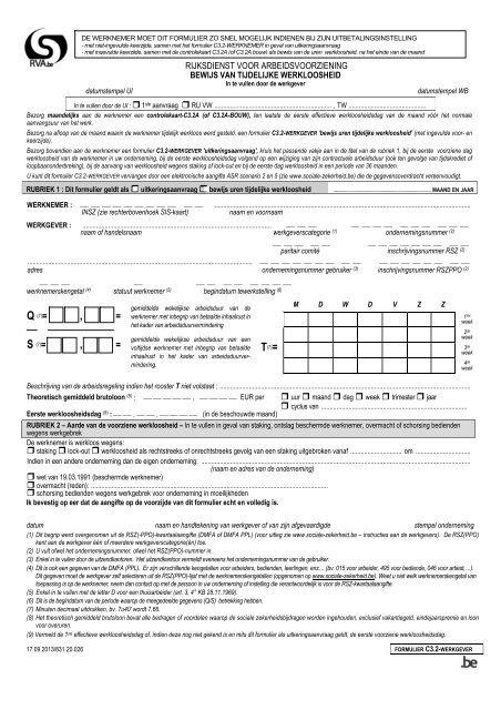 Formulier werkgever.  Rijksdienst voor Arbeidsvoorziening