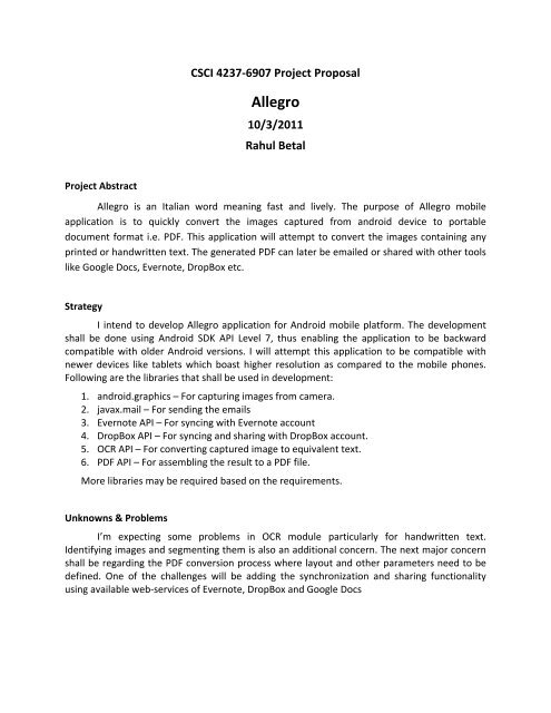 Capstone Project Proposal Template Capstone Project Template Pdf Free 