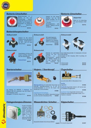 Batterie-Umschalter Batteriehauptschalter Hupen- / startknopf ...