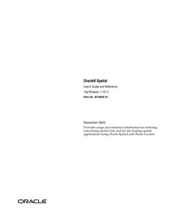 Oracle Spatial User's Guide and Reference - CSS Department ...