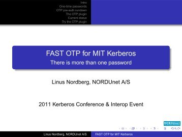 FAST OTP for MIT Kerberos - There is more than one password