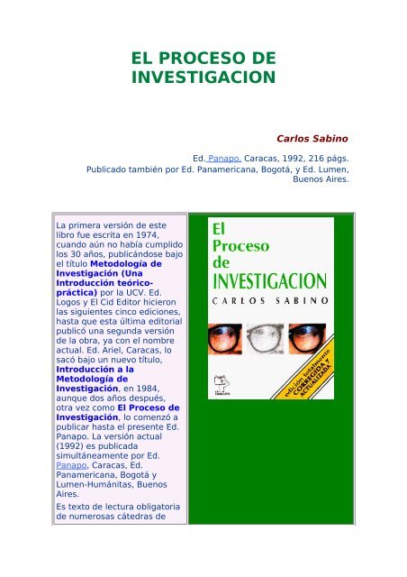 EL PROCESO DE INVESTIGACION - Universidad de La Punta (ULP)