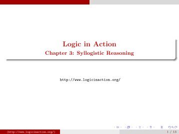 Logic in Action - Chapter 3: Syllogistic Reasoning