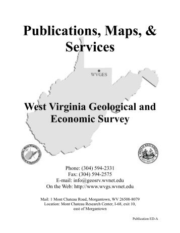 Publications, Maps, & Services West Virginia Geological and ...