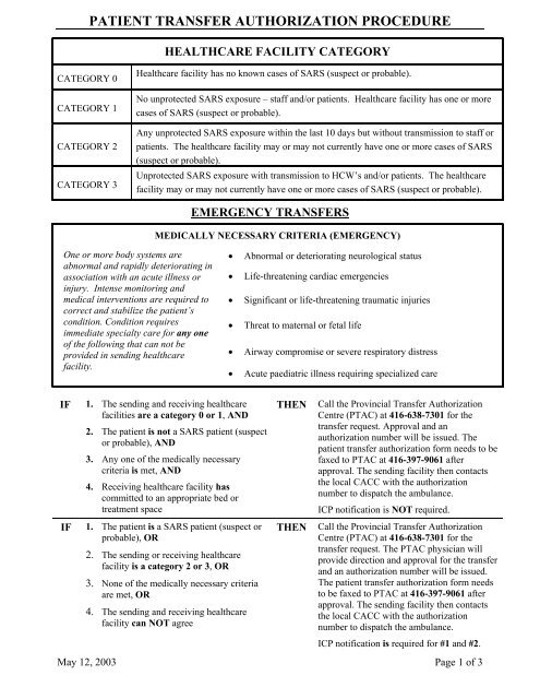 Patient Transfer Authorization Form