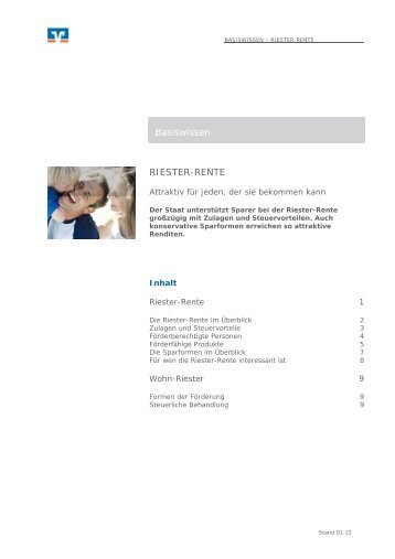 Basiswissen: Riester-Rente (PDF) - Volksbank Griesheim eG