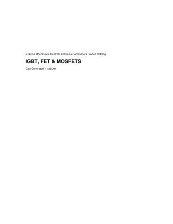 IGBT, FET & MOSFETS - E-Gizmo