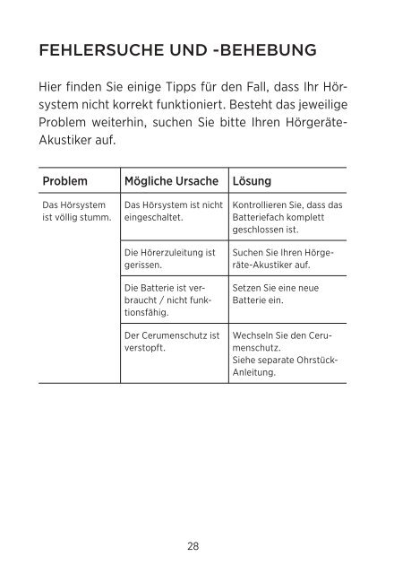 BEDIENUNGSANLEITUNG - Widex