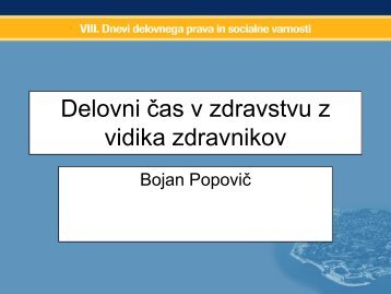 Delovni Äas v zdravstvu z vidika zdravnikov - Planet GV