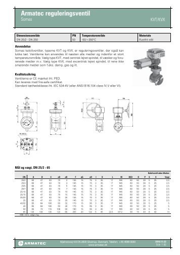 ProduktbladProduktfil Armatec reguleringsventil - Somas