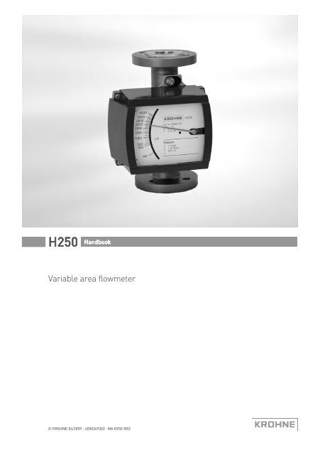 Krohne H250-RR Variable Area Flow Meter Manual PDF - Instrumart
