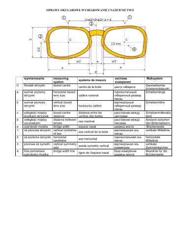 OPRAWY OKULAROWE WYMIAROWANIE I ... - Optimed