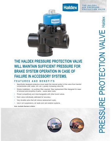 Pressure Protection Valve Product Bulletin - Haldex