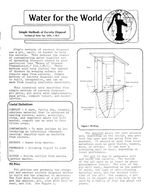 Simple Methods of Excreta Disposal - The Water, Sanitation and ... Simple Methods of Excreta Disposal - The Water, Sanitation and ...
