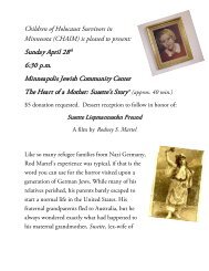 Susette's Story* (approx. 40 min.) - Sabes Jewish Community Center
