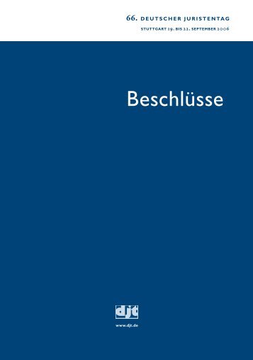 66. Deutscher Juristentag Stuttgart 2006