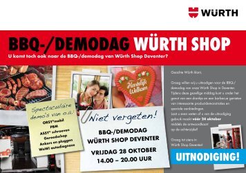 uitnodiging! bbq-/demodag wÃ¼rth shop - WÃ¼rth Nederland