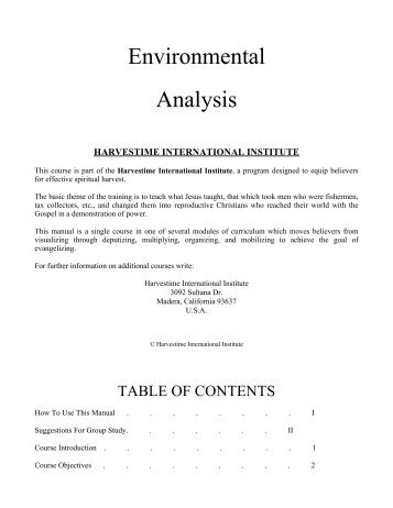 Principles of Environmental Analysis