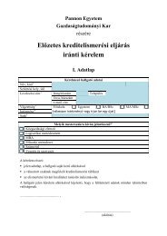 Előzetes kreditelismerési eljárás iránti kérelem I. Adatlap - Wiki