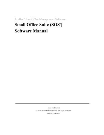 Small Office Suite (SOS ) Software Manual - ProDoc