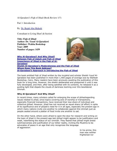 Fiqh al Jihad Sheikh Yusuf al Qaradhawi