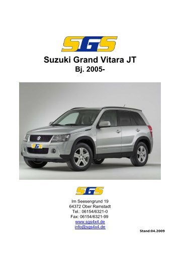 Preise Suzuki Grand Vitara JT Bj. 2005 - SGS