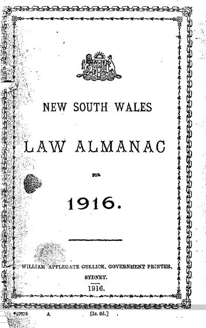 1916. - NSW Law Almanacs