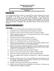 (Class III) The Custodian/Utility Worker - Norwin School District