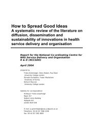 How to Spread Good Ideas: a systematic review of the ... - NETSCC