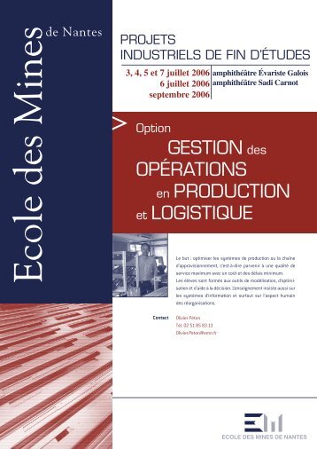 Option gestion des opérations en production et logistique