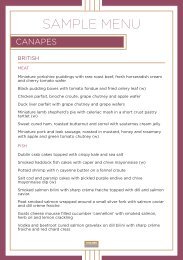 SAMPLE MENU - St James Theatre