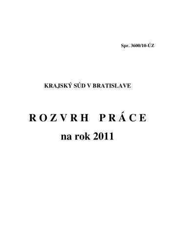 Úplné znenie Rozvrhu práce - Ministerstvo spravodlivosti SR