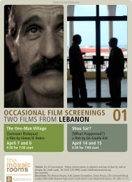 occasional film screenings two films from lebanon - The Mosaic ...