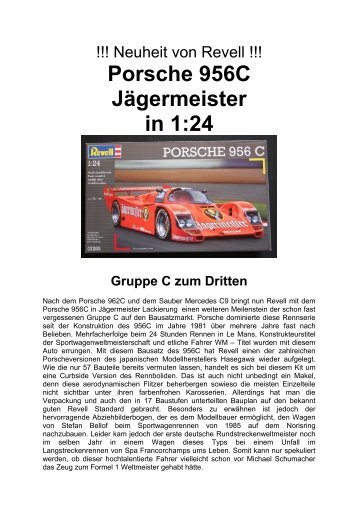 Porsche 956C Jägermeister in 1:24 Gruppe C zum Dritten