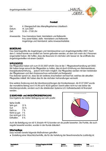 Angehörigentreffenprotokoll - Haus Geist